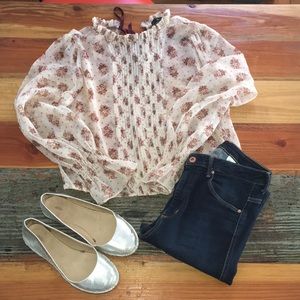 Zara floral blouse